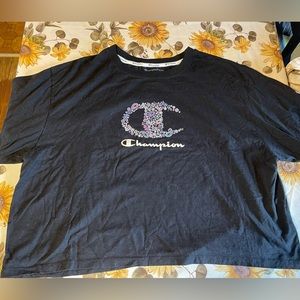 Champion cropped T-shirt, black, size 2xl